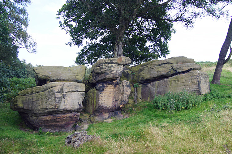 Gritstone outcrops near Springhill Farm