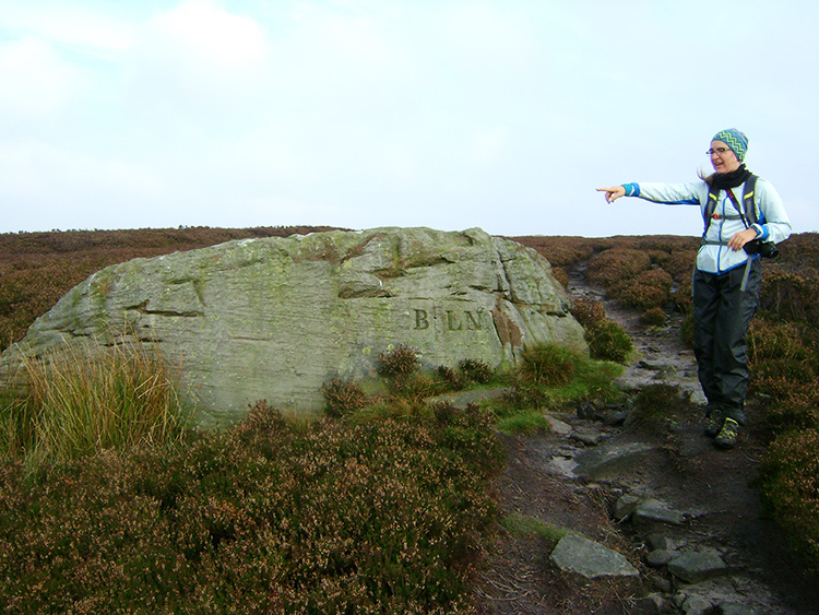 Pointing to Beamsley Beacon