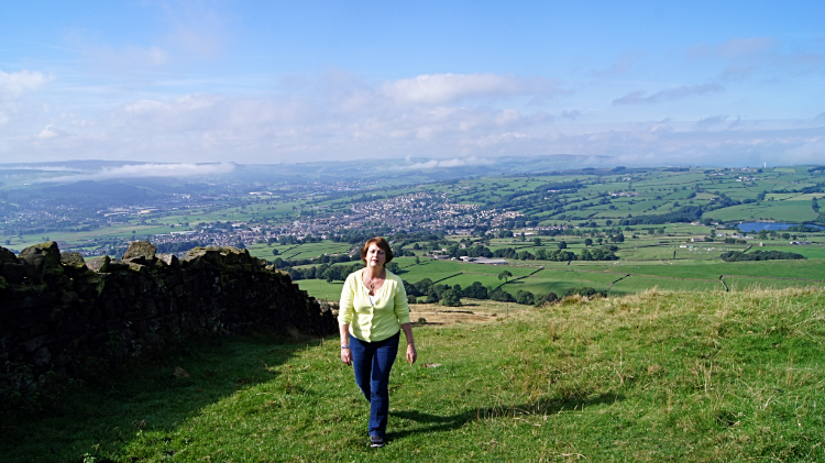 Lil climbs the hill from Lightbank Lane