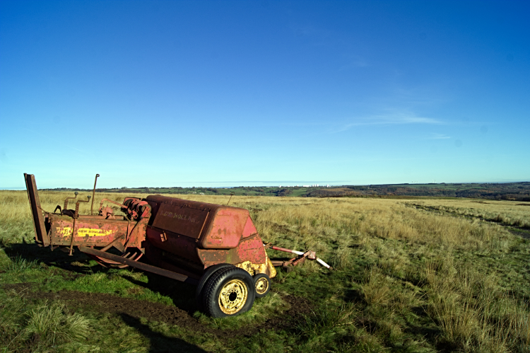 Hay baler on Blubberhouses Moor