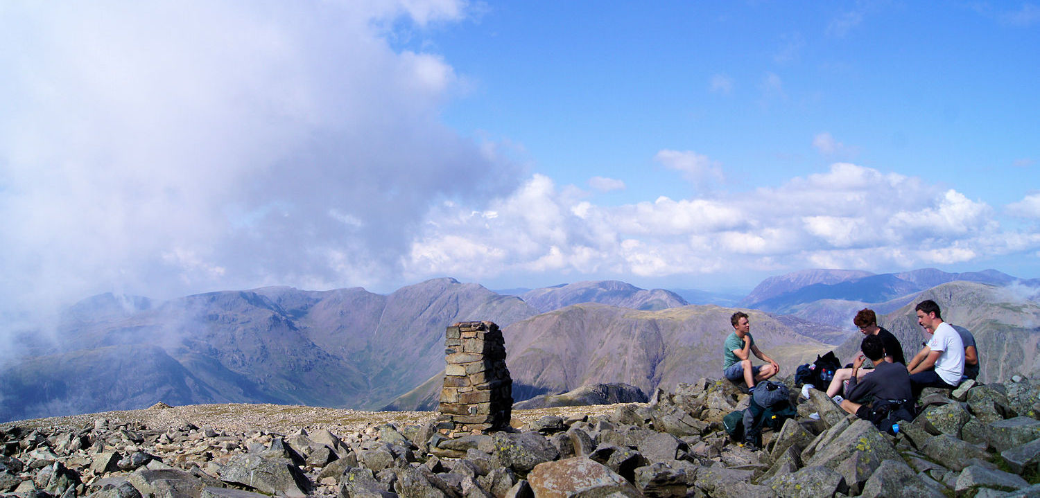 The summit of Scafell Pike, county top of Cumberland