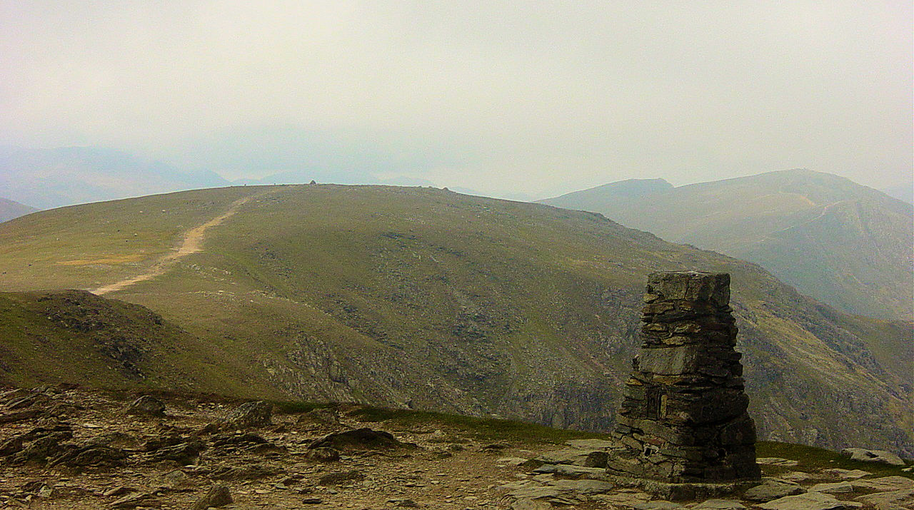 Looking from Coniston Old Man trig point towards Swirl How