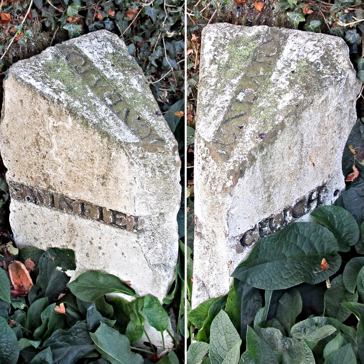 Two views of the same boundary post