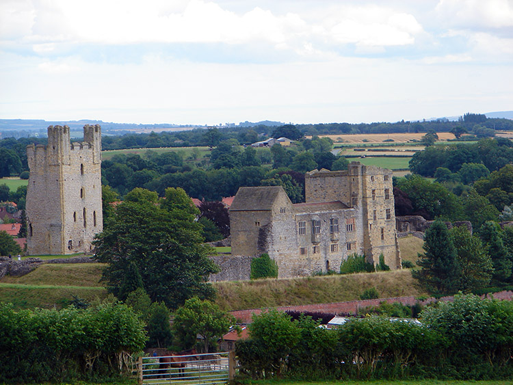 Helmsley Castle as seen from the Cleveland Way