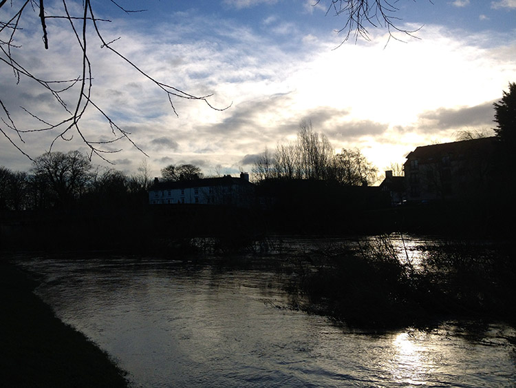 The River Ure on a winter's morning in Boroughbridge
