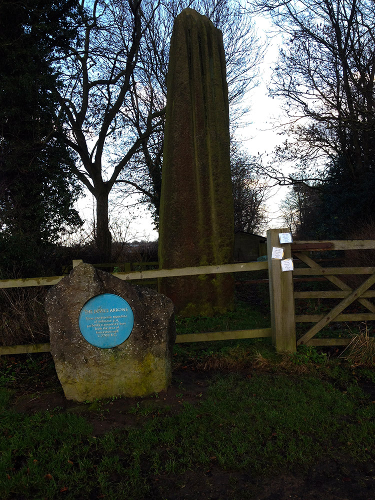 Devil's Arrow by the side of Roecliffe Road