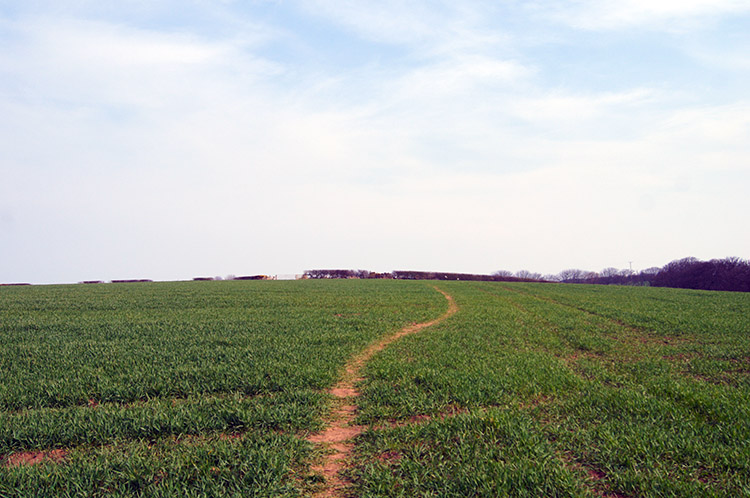 Across fields to Whitby Laithes