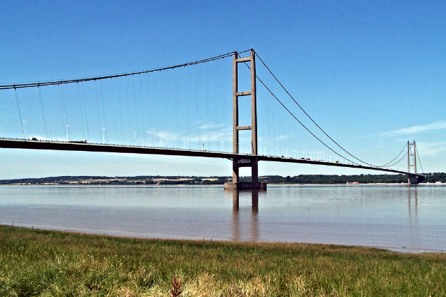 View of Humber Bridge from Barton Waterside