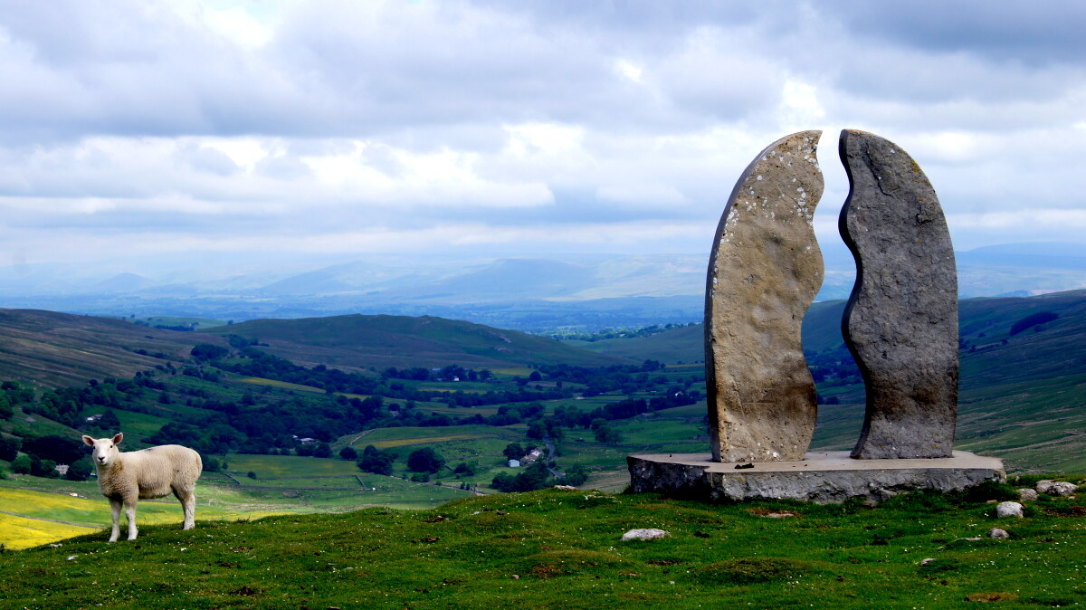 Water Cut stone sculpture by Mary Bourne