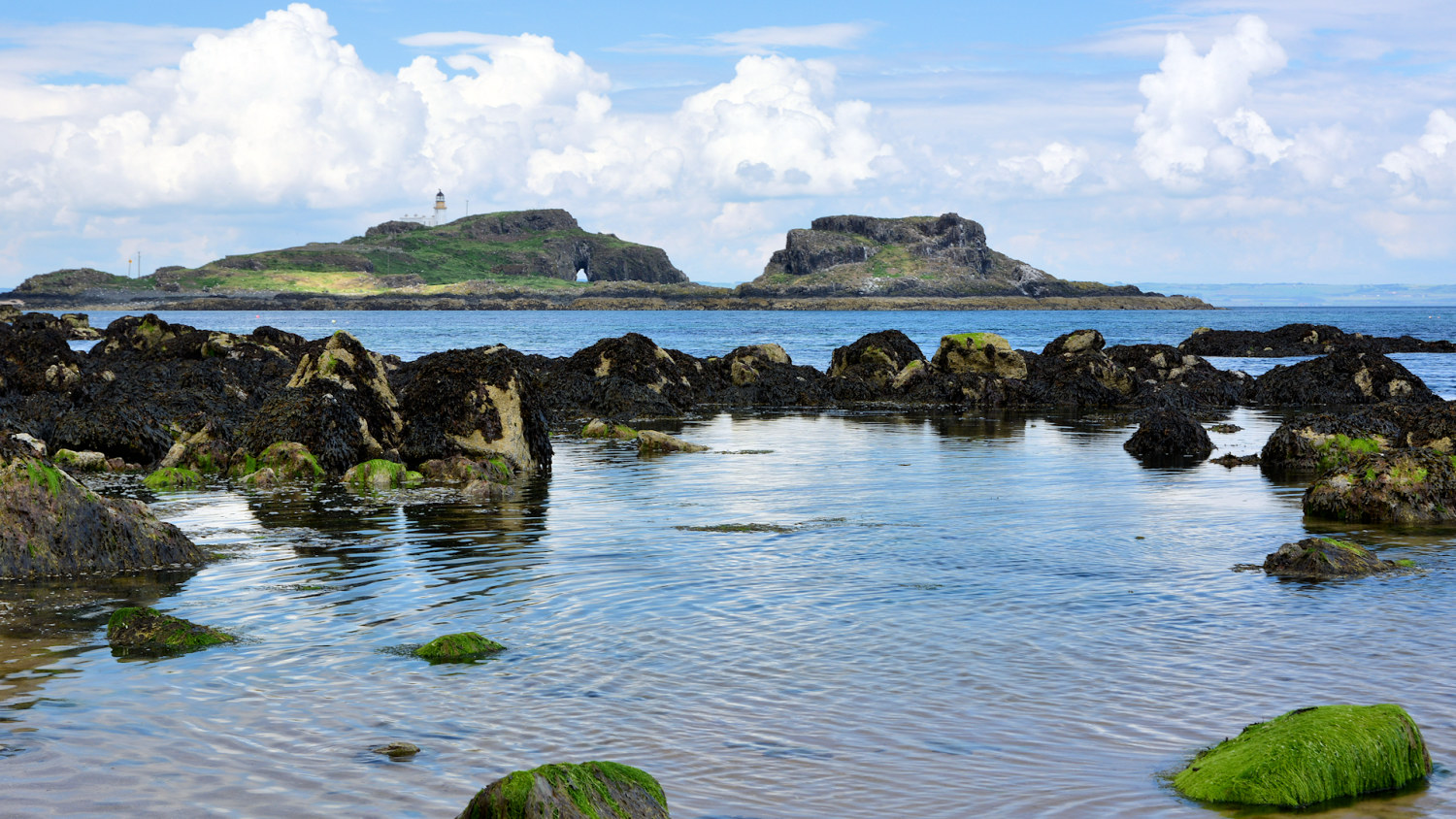 View of Fidra from Yellowcraig beach