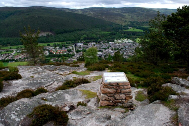 View to Ballater from the summit of Craigendarroch