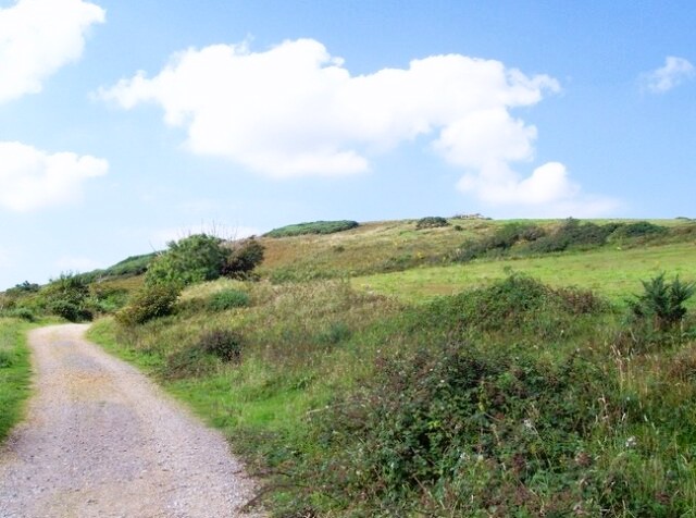 Castle Hill stands above Mottistone