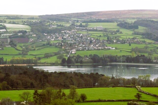 View across the lake to Blagdon