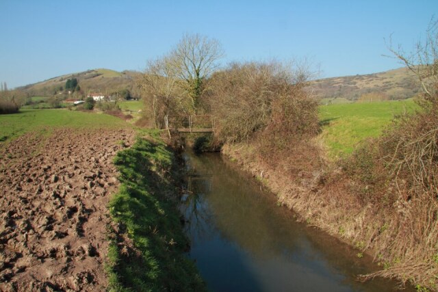 Alongside Cheddar Yeo with Crook Peak ahead