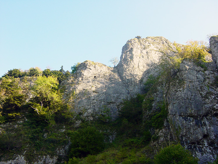 Tissington Spires rise high above Dove Dale