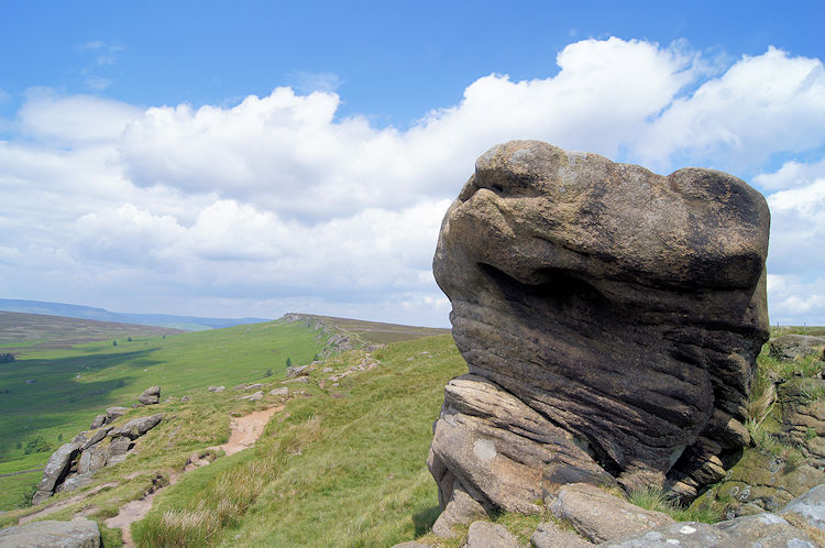 Gritstone monolith on Stanage Edge