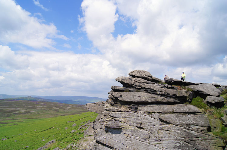 Approaching the rock climbers