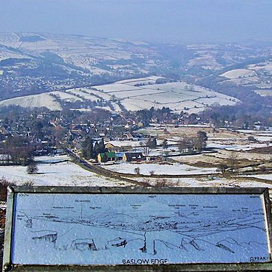 Curbar, Calver and Stoney Middleton from Baslow Edge