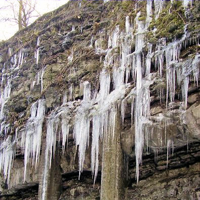 Icicle art on the Monsal Trail