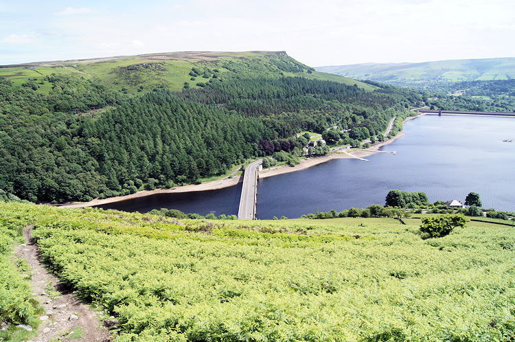 The road across Ladybower Reservoir Dam