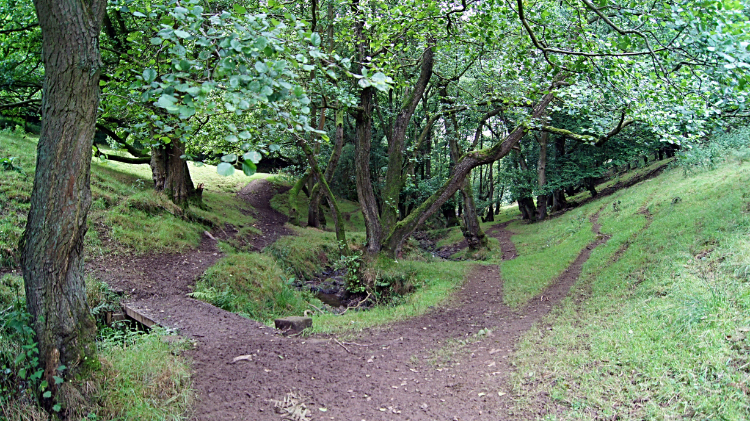 In the gap of Caer Caradoc Hill and Helmeth Hill