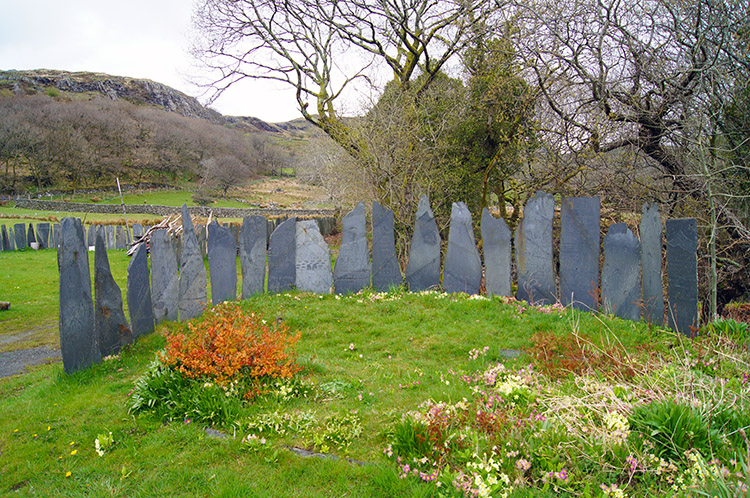 Local slate art near the car park in Croesor