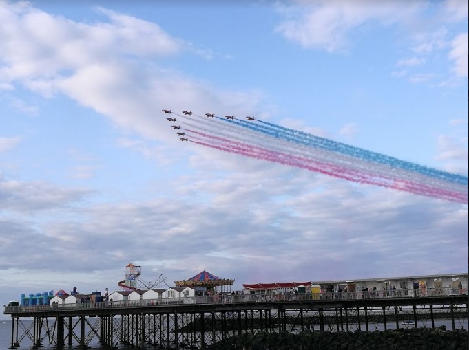 Red Arrows display over Herne Bay Pier