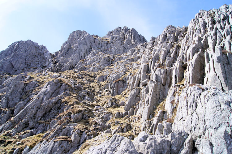 Weaving a path up through rock and heather