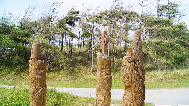 Wood carvings near the car park