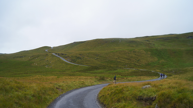 Climbing to Craig y Rhiplem