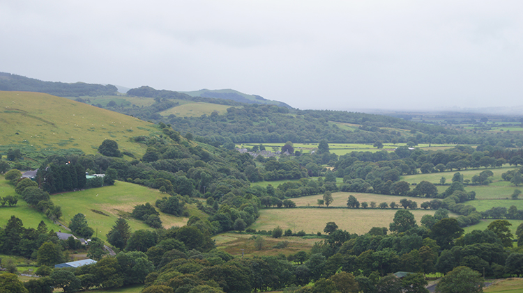 View east to Strata Florida Abbey