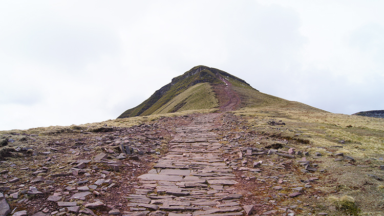 Paved path to the summit of Pen y Fan