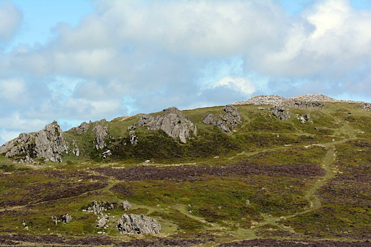 Footpath leading to the three Bronze Age Cairns on Foel Drygarn