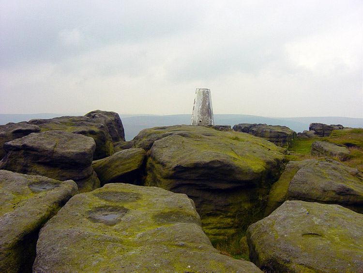 Trig Pillar on Bride Stones Moor