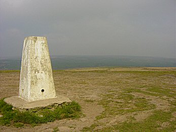 The trig point on Baildon Moor