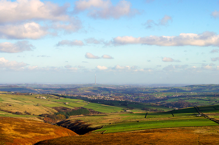 View down the Holme Valley from Black Hill
