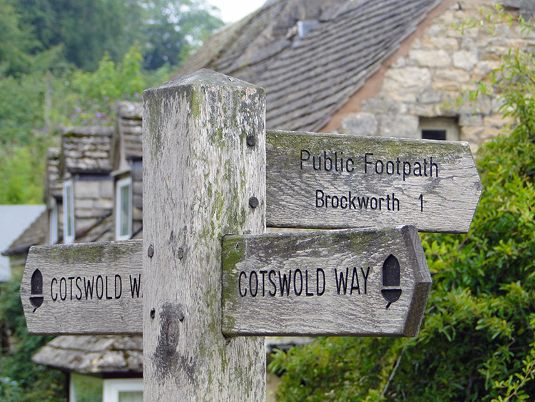 Signpost near Cooper's Hill