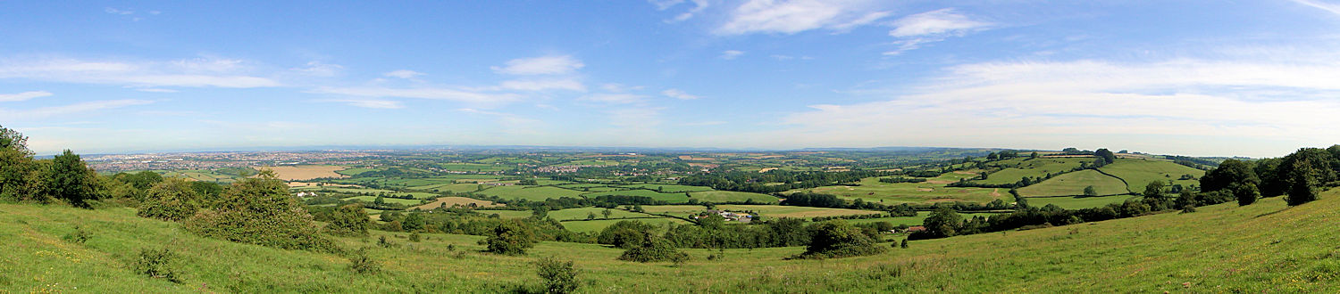 Bristol, the Bristol Channel, Severn Estuary and the Bridges as seen from Hanging Hill