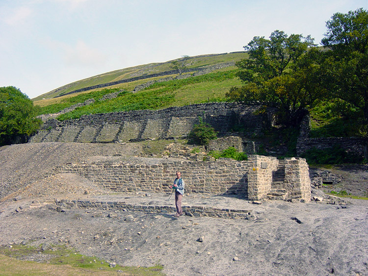 Exploring old lead works in Gunnerside Gill