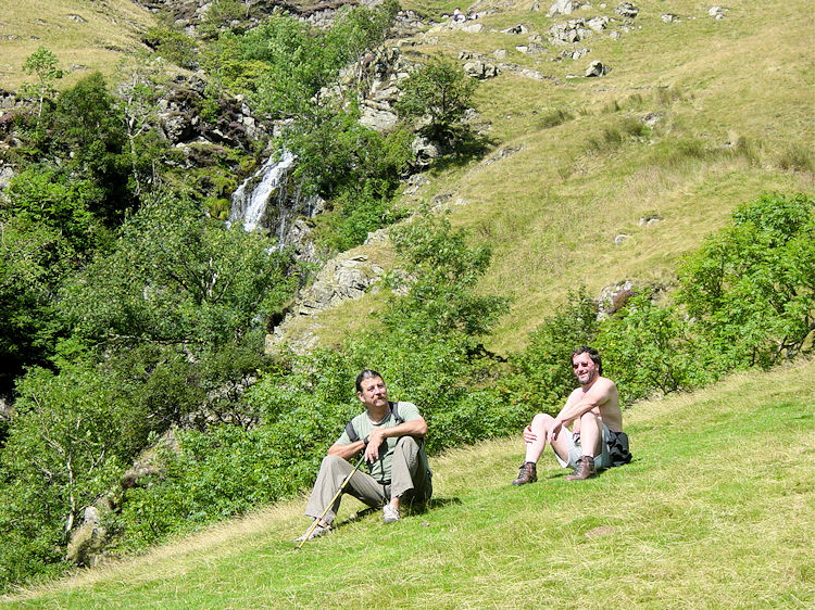 Relaxing in the sunshine near Cautley Spout