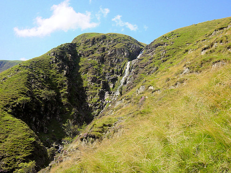 Swere Gill cascades over the top of Cautley Spout