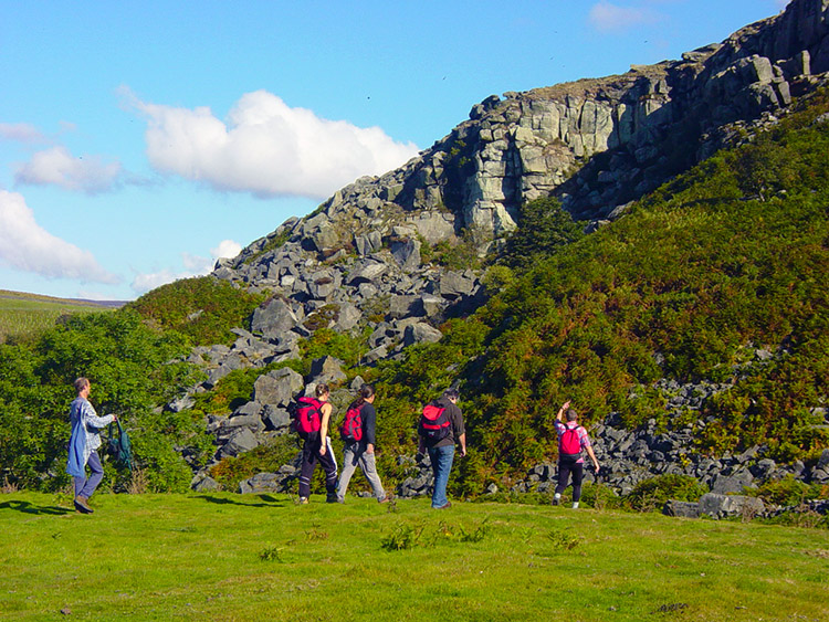 Approaching the climb of Bolton Haw Crags