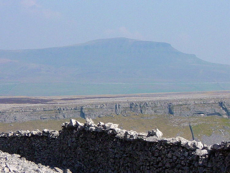 The view across Moughton Scars to Pen-y-ghent