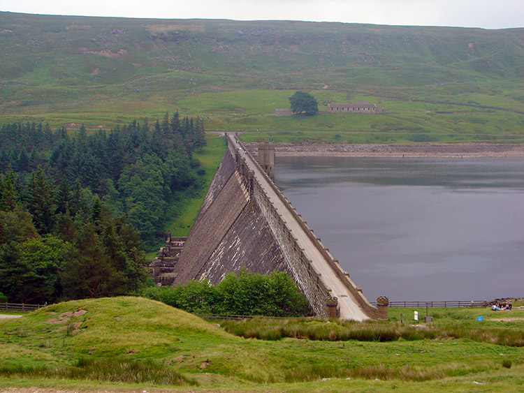 Looking down on Scar House Dam