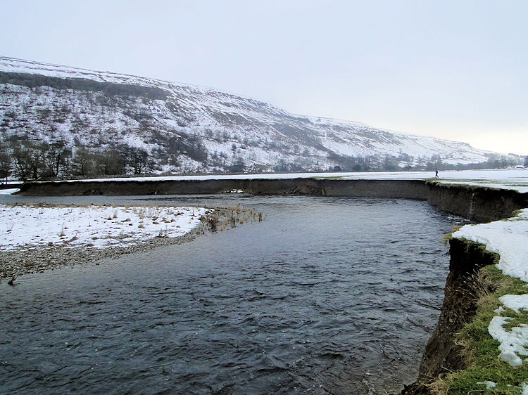 Scene of the collapsing riverbank