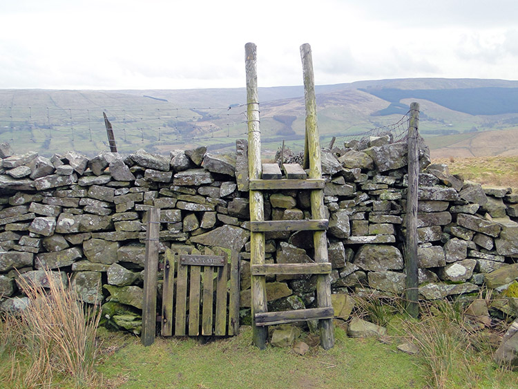 A typical Dales Stile. Can you see the Dog Gate?