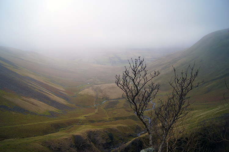 Looking back down to Cautley Holme Beck