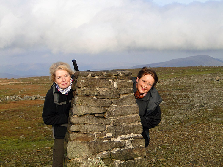 Leena and Lil at the summit trig point