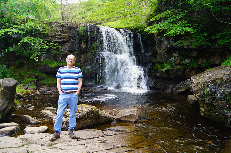 The Walking Englishman at East Gill Waterfall