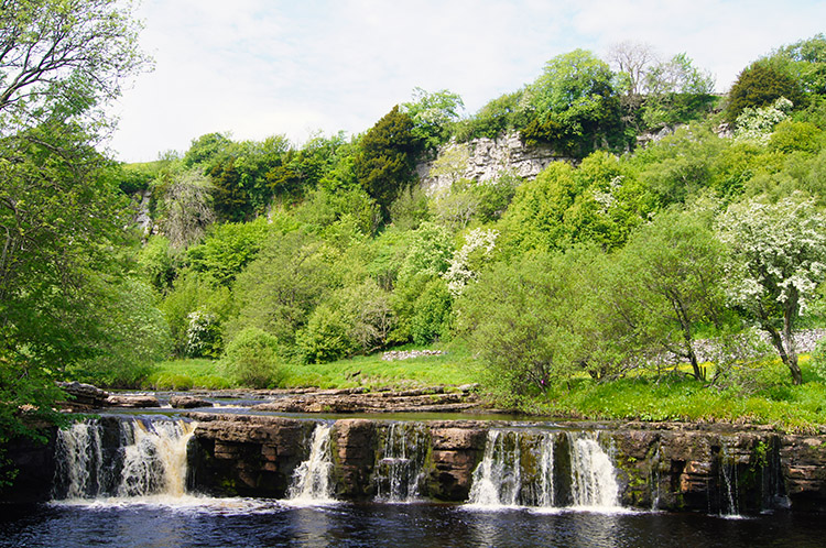 The waterfall beside Cotterby Scar is beyond Park Bridge